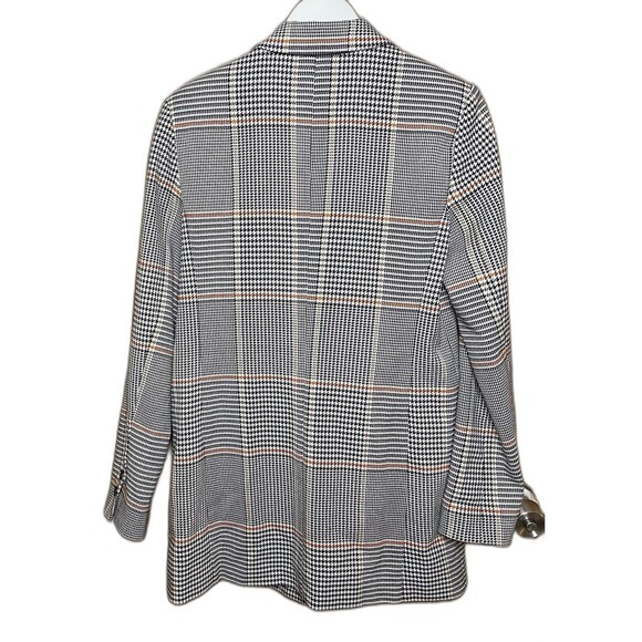 Halogen x Atlantic-Pacific Blazer Jacket Plaid Houndstooth Womens Size S Black - Picture 3 of 8